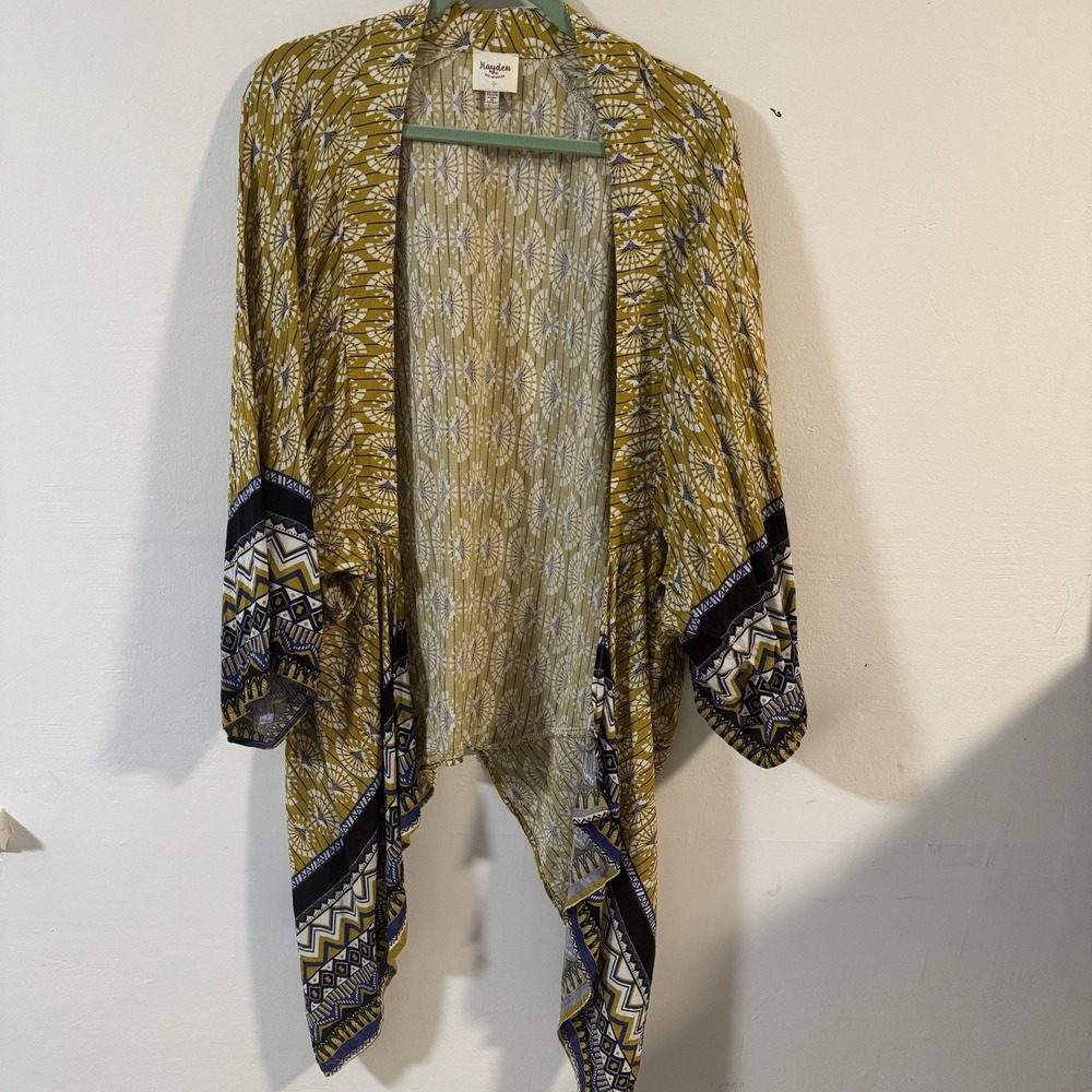 Hayden Los Angeles Women Plus Kimono Style Cardigan Open Front Top Boho 1X/2X